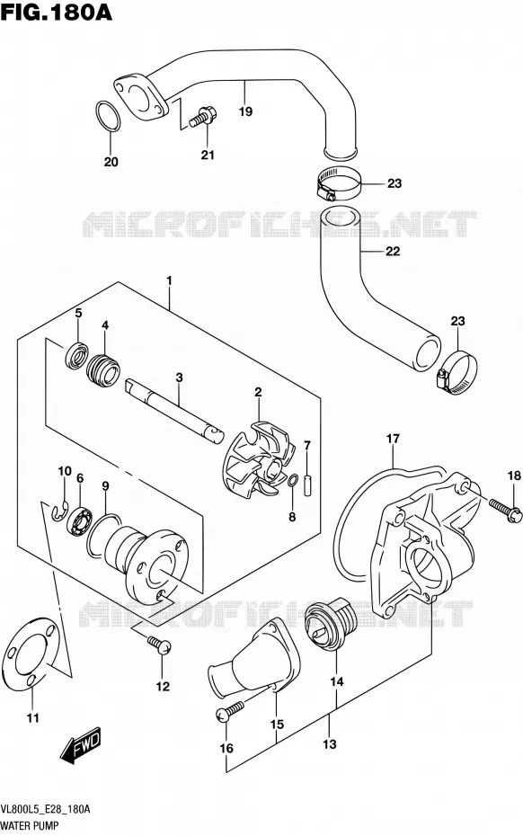 WATER PUMP Suzuki MOTO 800 BOULEVARD 2015  VL800 L5 (E28)