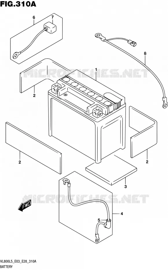 BATTERY Suzuki MOTO 800 BOULEVARD 2015  VL800 L5/VL800T L5