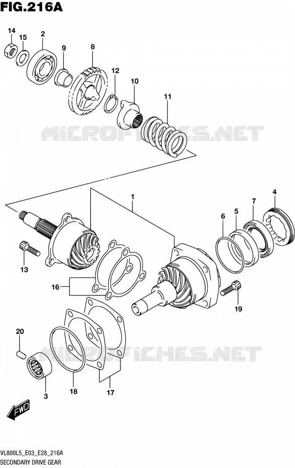 DRIVESHAFT Suzuki MOTO 800 BOULEVARD 2015  VL800 L5/VL800T L5