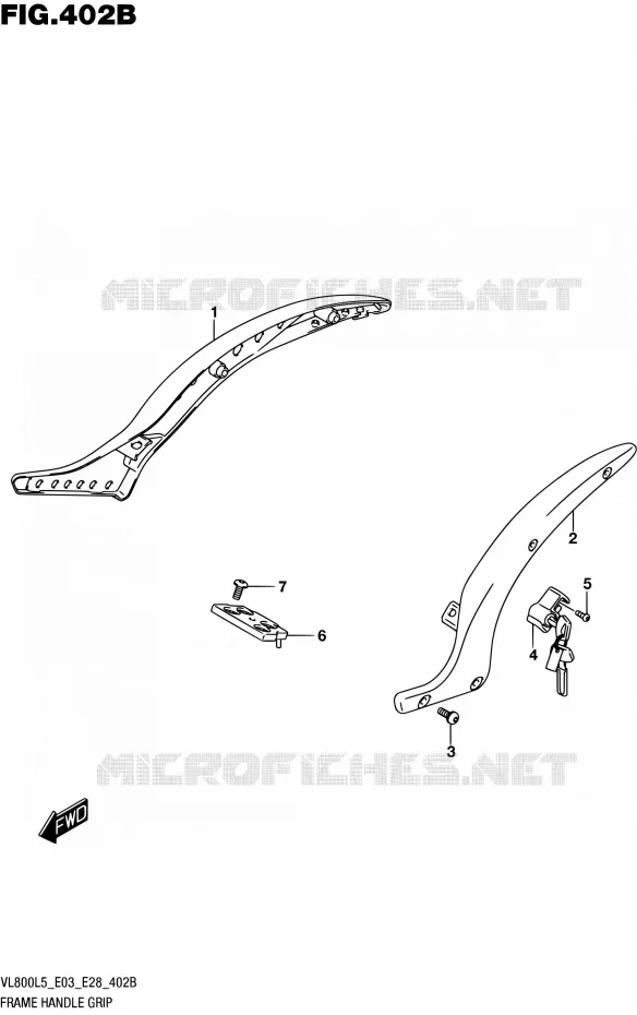 FRAME HANDLE GRIP (VL800L5 E33) Suzuki MOTO 800 BOULEVARD 2015  VL800 L5/VL800T L5