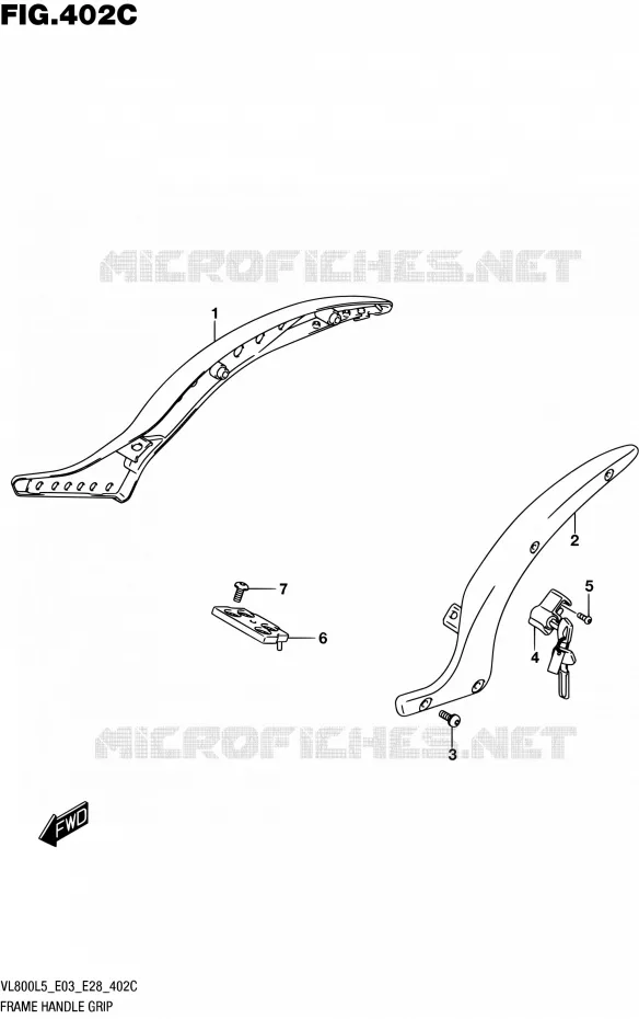 FRAME HANDLE GRIP (VL800TL5 E03) Suzuki MOTO 800 BOULEVARD 2015  VL800 L5/VL800T L5
