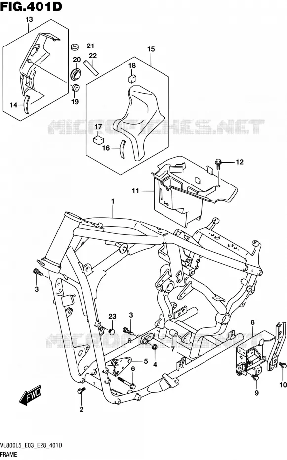 FRAME (VL800TL5 E28) Suzuki MOTO 800 BOULEVARD 2015  VL800 L5/VL800T L5