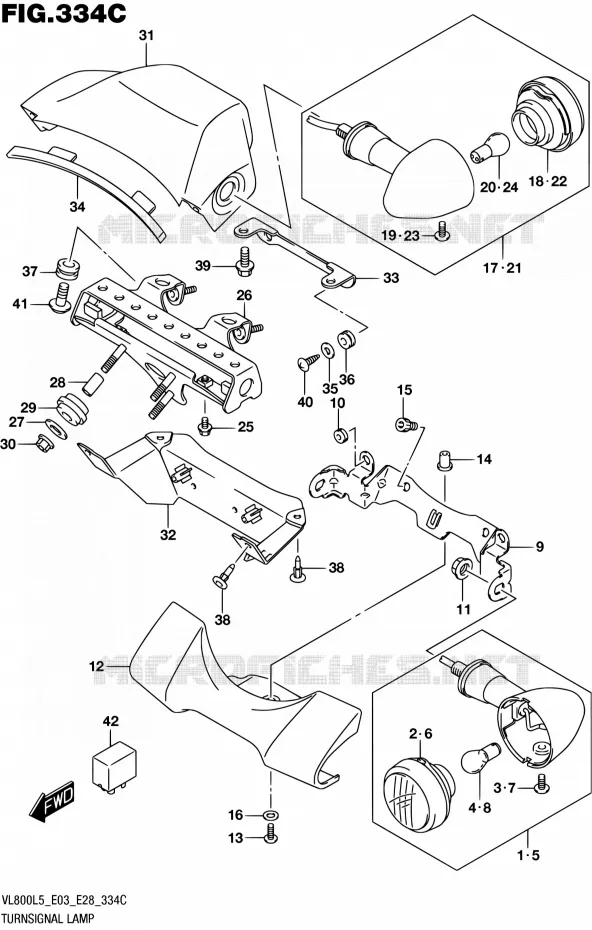 INDICATORS (VL800TL5 E03) Suzuki MOTO 800 BOULEVARD 2015  VL800 L5/VL800T L5