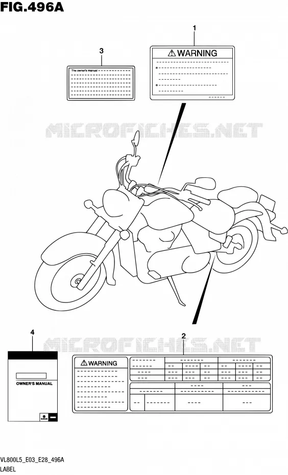 LABEL (VL800L5 E03) Suzuki MOTO 800 BOULEVARD 2015  VL800 L5/VL800T L5