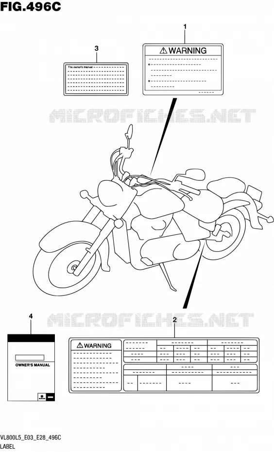 LABEL (VL800TL5 E03) Suzuki MOTO 800 BOULEVARD 2015  VL800 L5/VL800T L5