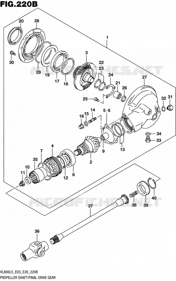 REAR DRIVE SHAFT (VL800L5 E33) Suzuki MOTO 800 BOULEVARD 2015  VL800 L5/VL800T L5