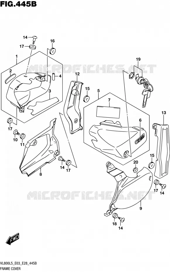 REAR FAIRING (VL800L5 E33) Suzuki MOTO 800 BOULEVARD 2015  VL800 L5/VL800T L5