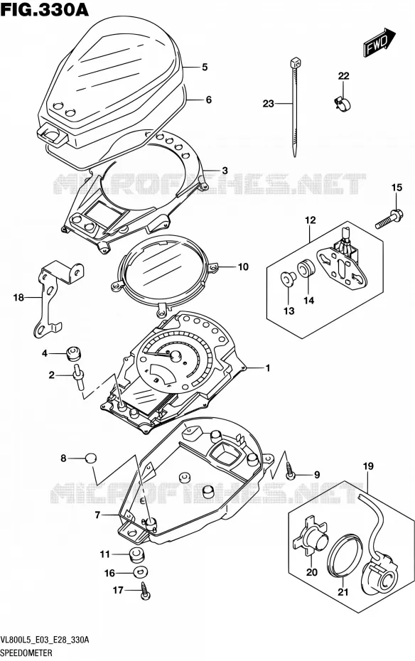 SPEEDOMETER (VL800L5 E03) Suzuki MOTO 800 BOULEVARD 2015  VL800 L5/VL800T L5