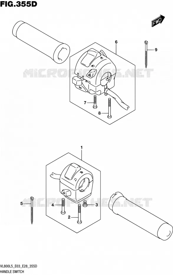 SWITCHES (VL800TL5 E28) Suzuki MOTO 800 BOULEVARD 2015  VL800 L5/VL800T L5