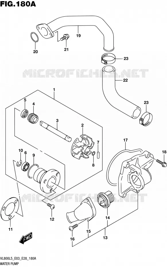 WATER PUMP Suzuki MOTO 800 BOULEVARD 2015  VL800 L5/VL800T L5