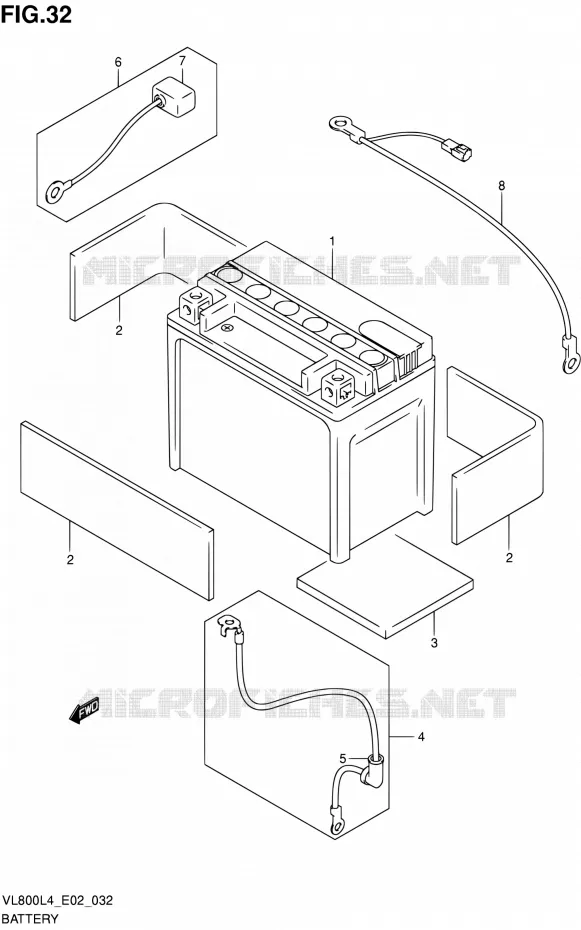 BATTERY Suzuki MOTO 800 INTRUDER 2014  VL80UE L4 (E19)