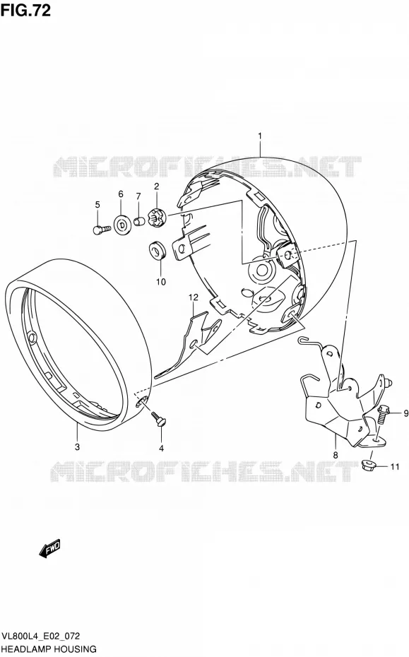 HEADLIGHT BOWL Suzuki MOTO 800 INTRUDER 2014  VL80UE L4 (E19)