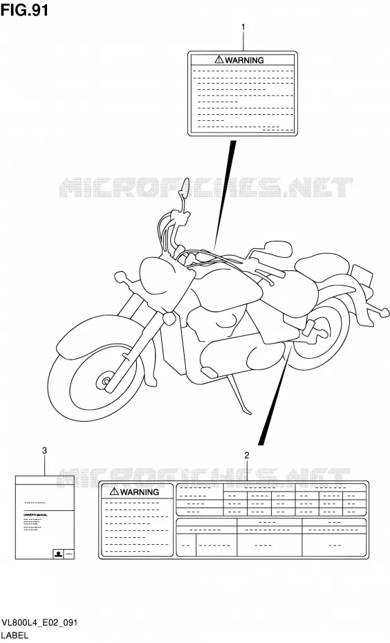 LABEL (VL800CL4 E02) Suzuki MOTO 800 INTRUDER 2014  VL80UE L4 (E19)