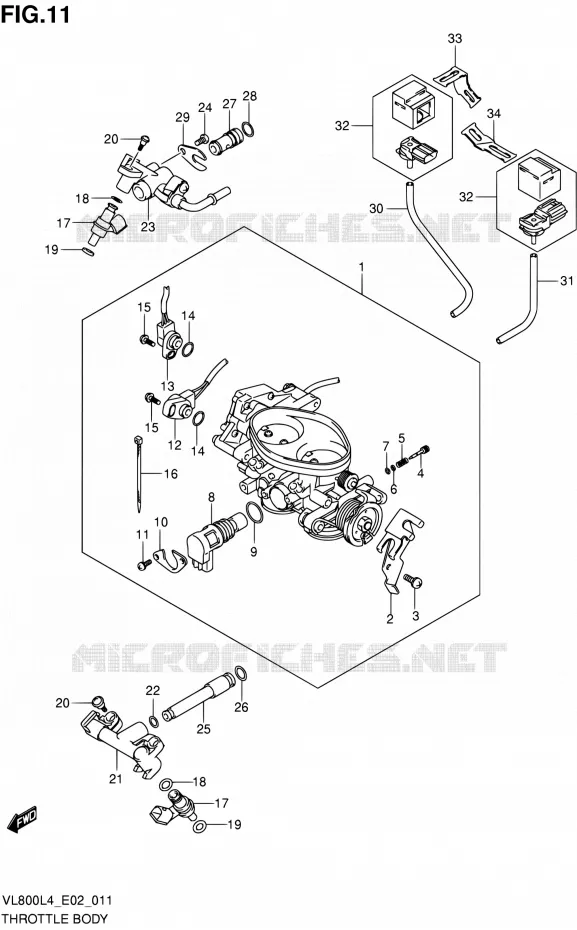 THROTTLE BODY Suzuki MOTO 800 INTRUDER 2014  VL80UE L4 (E19)