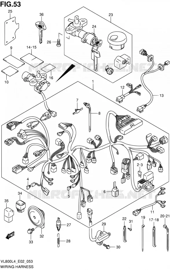 WIRING HARNESS Suzuki MOTO 800 INTRUDER 2014  VL80UE L4 (E19)