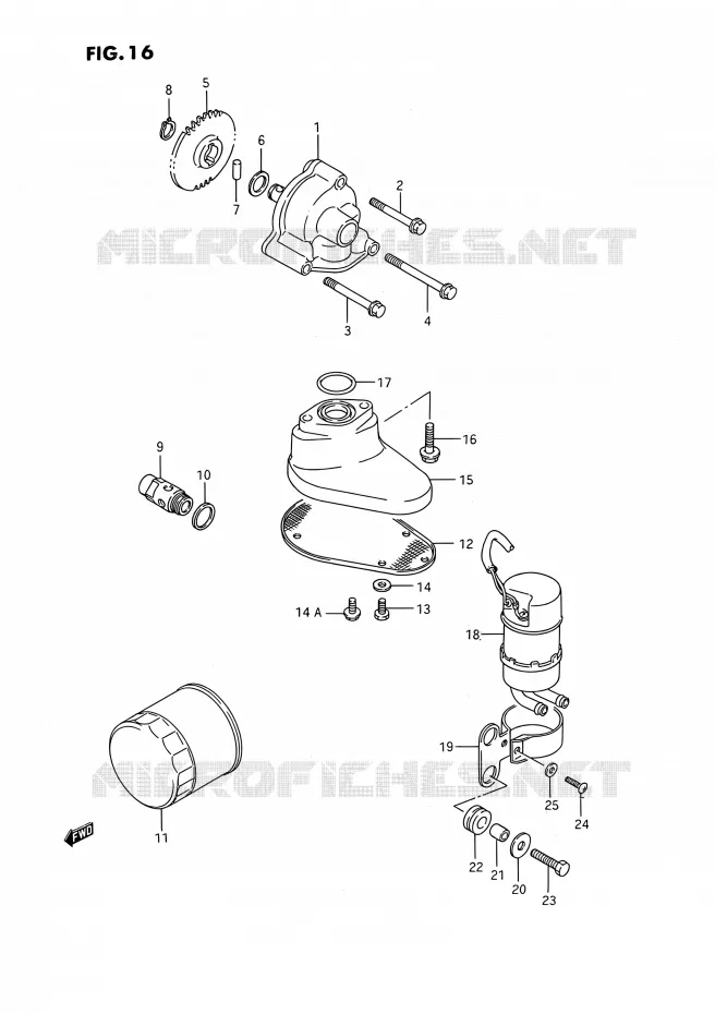 OIL PUMP - FUEL PUMP Suzuki MOTO 1400 INTRUDER 1990  VS1400GLP R/VS1400GLF R (E01,E04,E17,E21,E22,E24,E34)