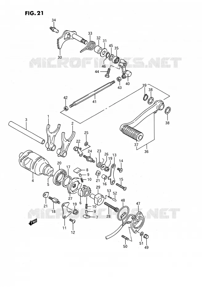 SHIFT (MODEL H/J/K/L,MODEL M E01,E39,MODEL N/P E01) Suzuki MOTO 1400 INTRUDER 1990  VS1400GLP R/VS1400GLF R (E01,E04,E17,E21,E22,E24,E34)