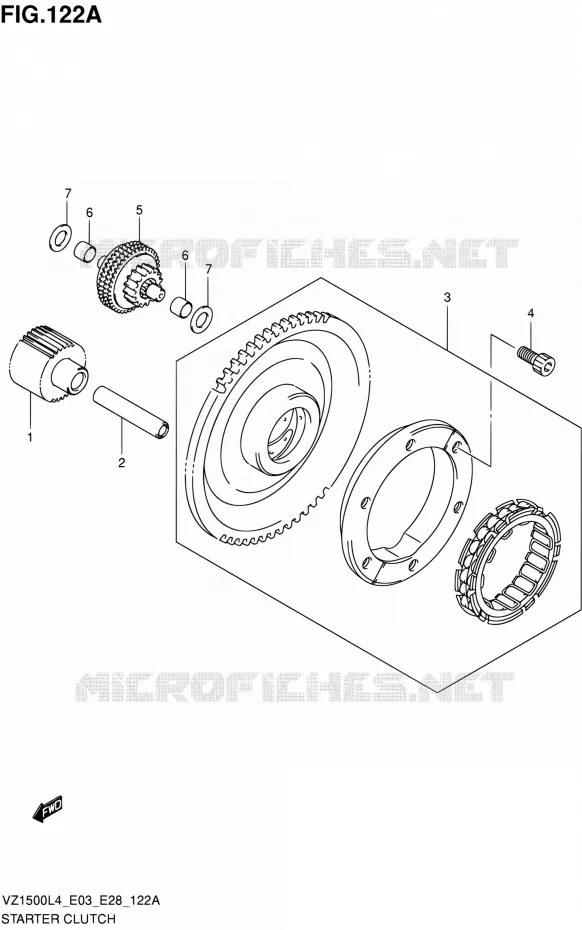 STARTER MOTOR CLUTCH Suzuki MOTO 1500 BOULEVARD 2014  VZ1500 L4 (E03,E28,E33)