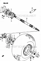 REAR WHEEL (LEFT) for Suzuki QUADRUNNER 250 1985
