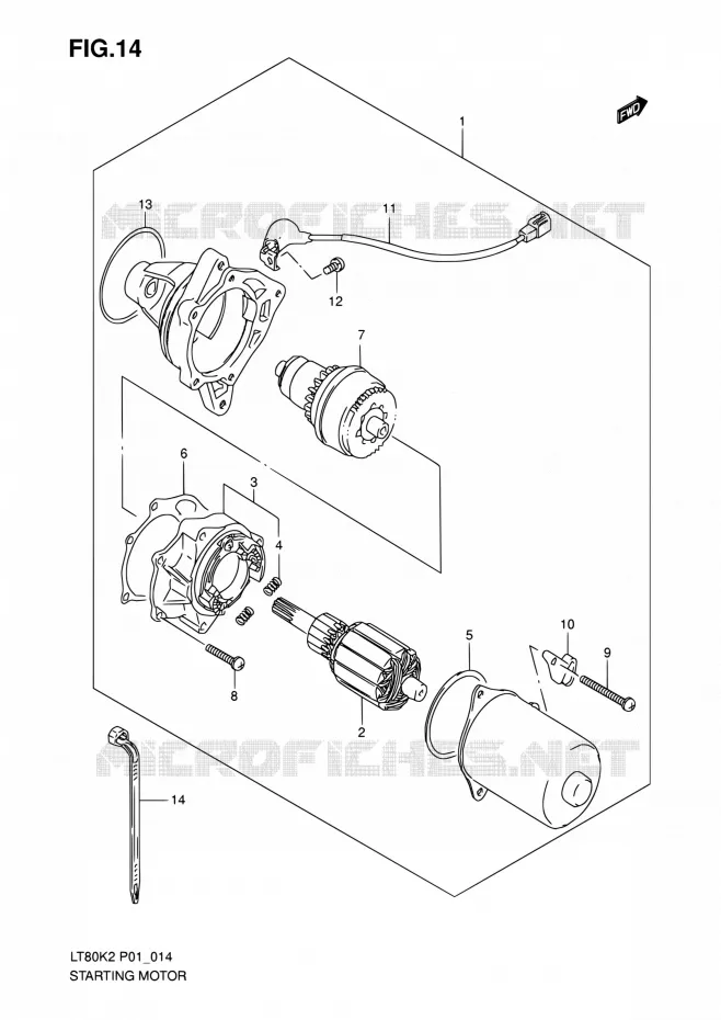STARTER MOTOR Suzuki QUAD 80 QUADSPORT 2002  LT80 K6 (P19)