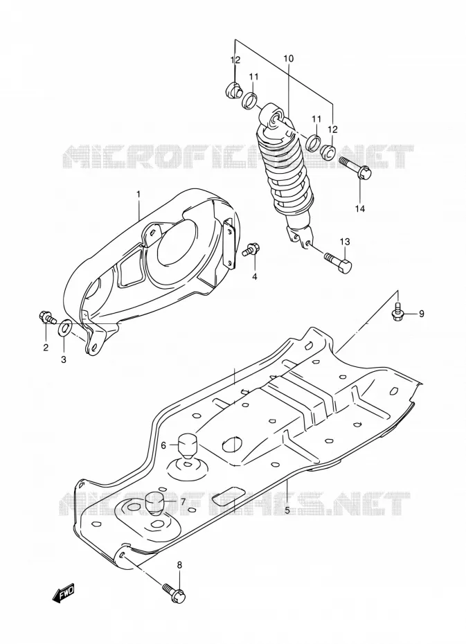 SHOCK ABSORBER Suzuki QUAD 80 QUADSPORT 2001  LT80 Y (P01,P02,P94)
