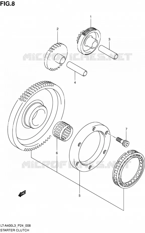STARTER MOTOR CLUTCH Suzuki QUAD 400 KINGQUAD 2013  LT-A400 L3 (P24)