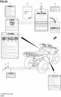 LABEL (LT A400ZL4 P33) for Suzuki KINGQUAD 400 2014