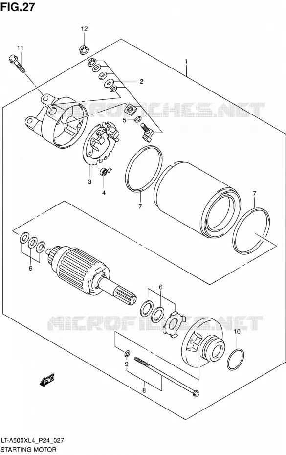STARTER MOTOR Suzuki QUAD 500 KINGQUAD 2014  LT-A500X L4 (P24)