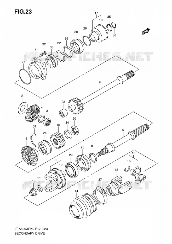 DRIVESHAFT Suzuki QUAD 500 KINGQUAD 2010  LT-A500XP L0 (P17,P24)