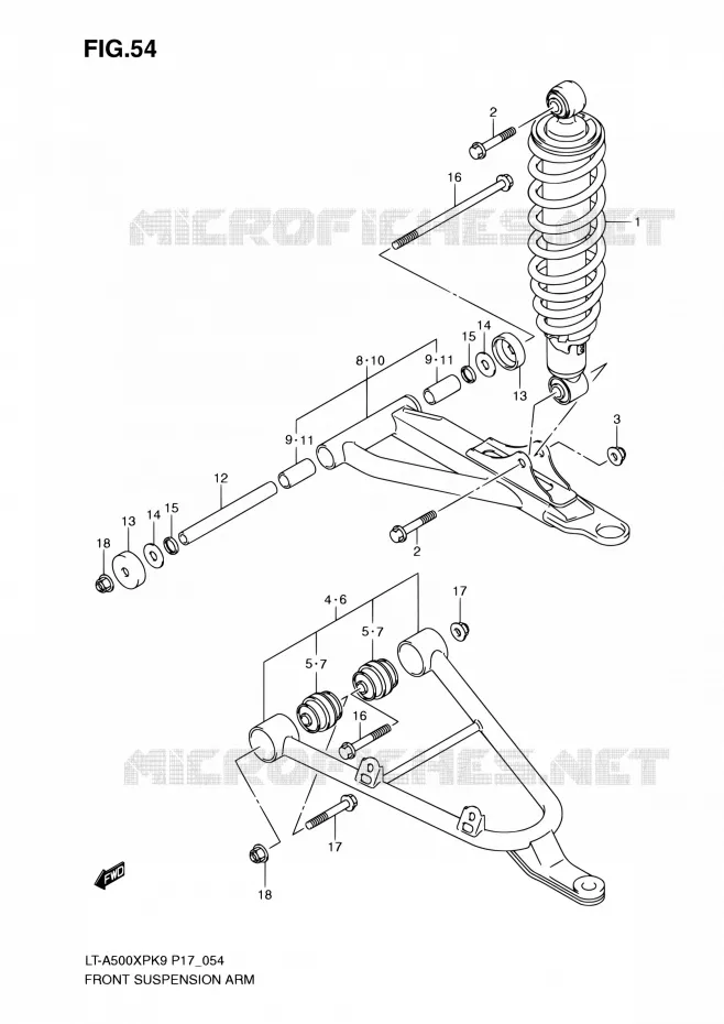 FRONT SUSPENSION ARM Suzuki QUAD 500 KINGQUAD 2010  LT-A500XP L0 (P17,P24)