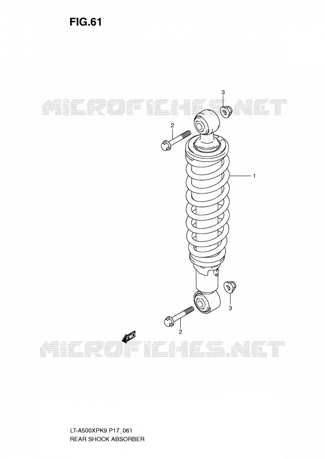 REAR SHOCK ABSORBER Suzuki QUAD 500 KINGQUAD 2010  LT-A500XP L0 (P17,P24)