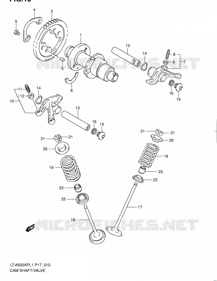 CAMSHAFT - VALVES Suzuki QUAD 500 KINGQUAD 2011  LT-A500XP L1 (P17,P24)