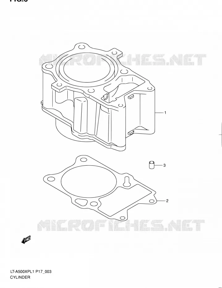 CYLINDER Suzuki QUAD 500 KINGQUAD 2011  LT-A500XP L1 (P17,P24)
