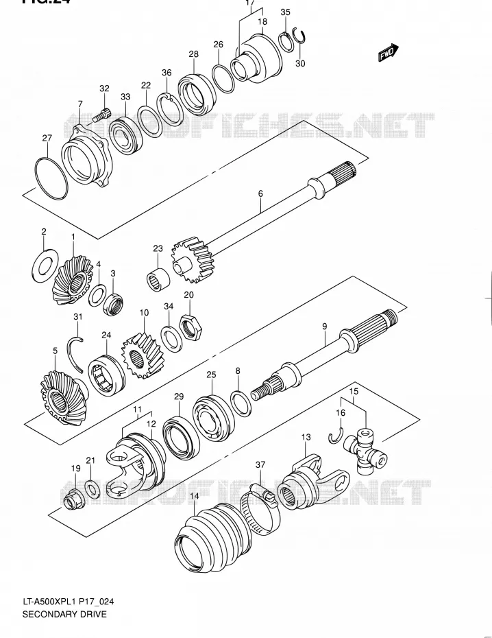 DRIVESHAFT Suzuki QUAD 500 KINGQUAD 2011  LT-A500XP L1 (P17,P24)