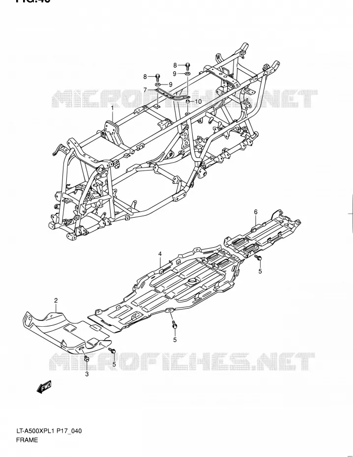 FRAME Suzuki QUAD 500 KINGQUAD 2011  LT-A500XP L1 (P17,P24)