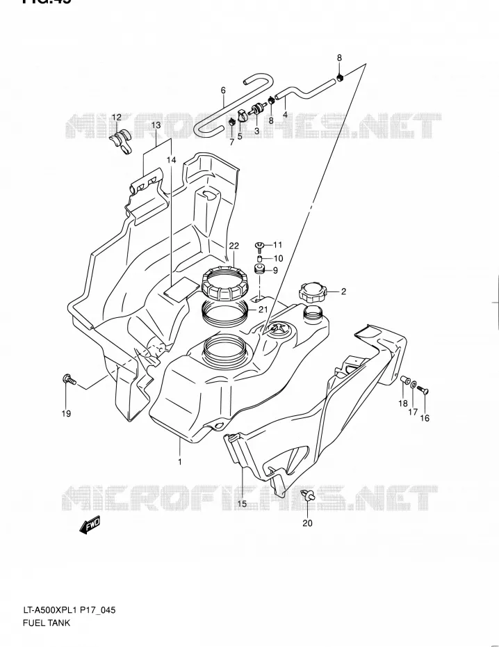 FUEL TANK Suzuki QUAD 500 KINGQUAD 2011  LT-A500XP L1 (P17,P24)