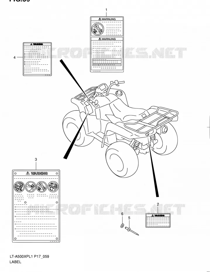 LABEL (LT-A500XPL1 P24) Suzuki QUAD 500 KINGQUAD 2011  LT-A500XP L1 (P17,P24)