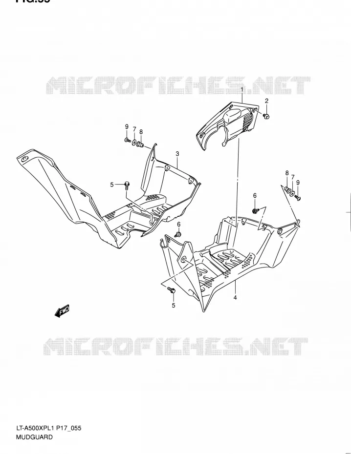 MUDGUARD Suzuki QUAD 500 KINGQUAD 2011  LT-A500XP L1 (P17,P24)