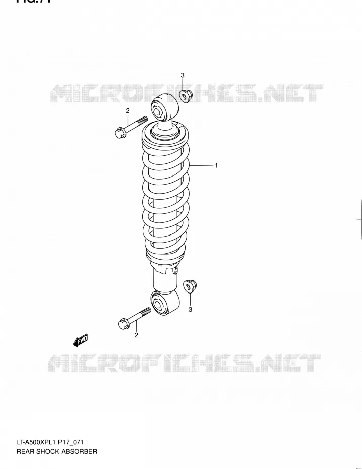 REAR SHOCK ABSORBER Suzuki QUAD 500 KINGQUAD 2011  LT-A500XP L1 (P17,P24)