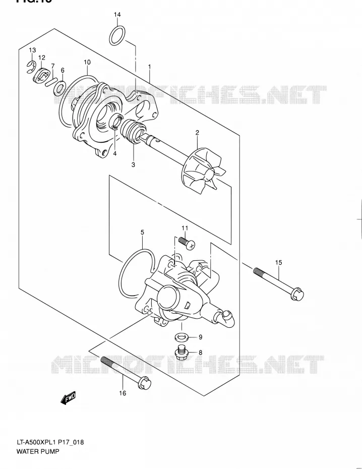 WATER PUMP Suzuki QUAD 500 KINGQUAD 2011  LT-A500XP L1 (P17,P24)
