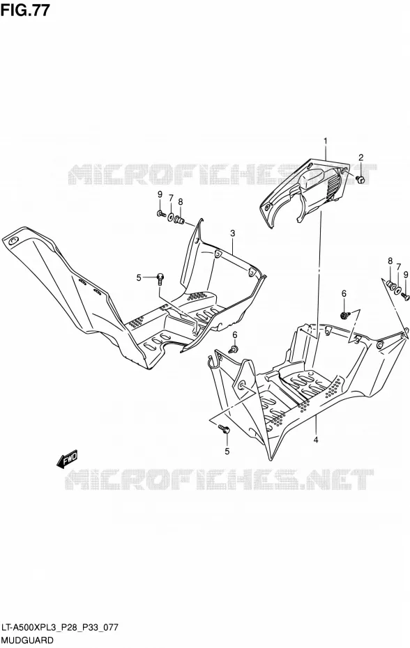 MUDGUARD Suzuki QUAD 500 KINGQUAD 2013  LT-A500XP L3/LT-A500XPZ L3 (P03,P28,P33)