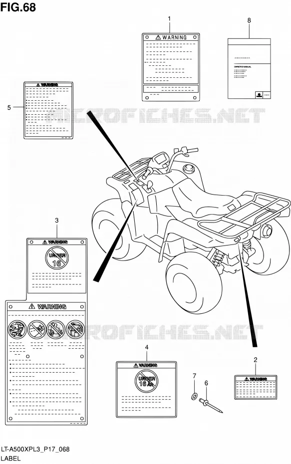 LABEL (LT-A500XPL3 P17) Suzuki QUAD 500 KINGQUAD 2013  LT-A500XP L3/LT-A500XPZ L3 (P17,P24)