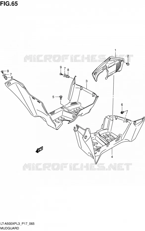 MUDGUARD Suzuki QUAD 500 KINGQUAD 2013  LT-A500XP L3/LT-A500XPZ L3 (P17,P24)