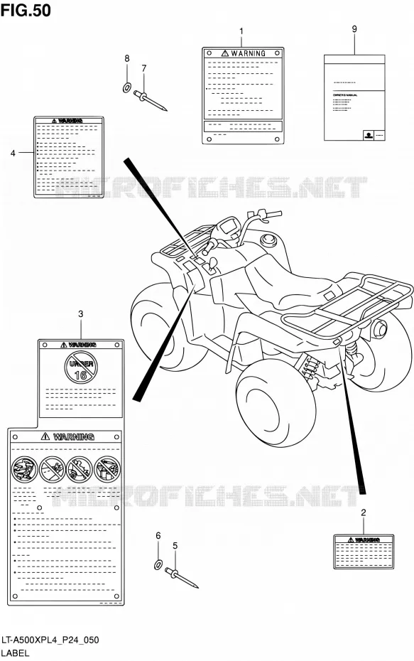 LABEL Suzuki QUAD 500 KINGQUAD 2014  LT-A500XP L4 (P24)