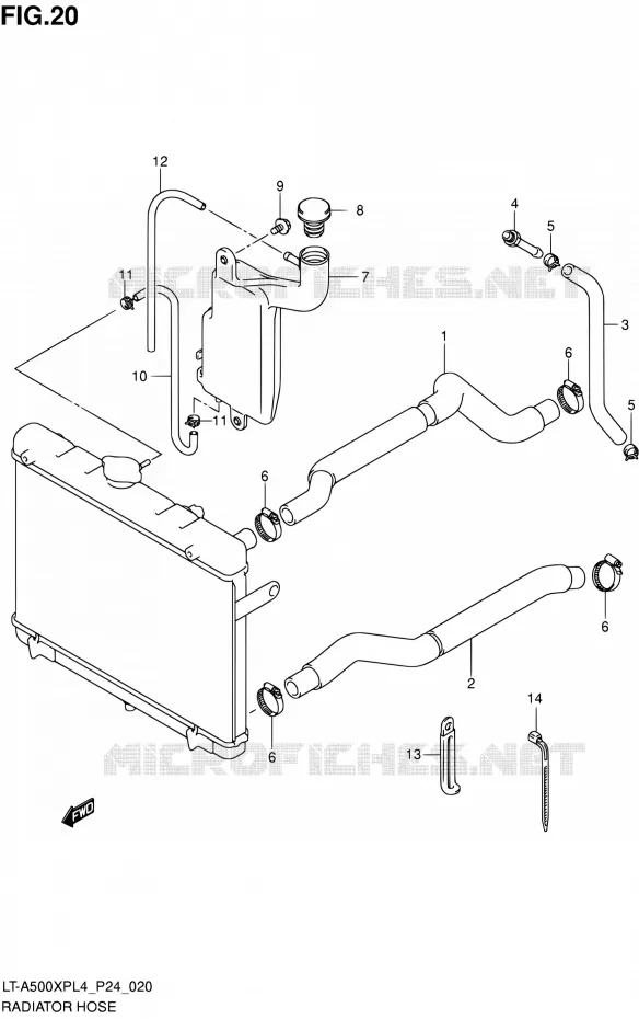 RADIATOR HOSE Suzuki QUAD 500 KINGQUAD 2014  LT-A500XP L4 (P24)