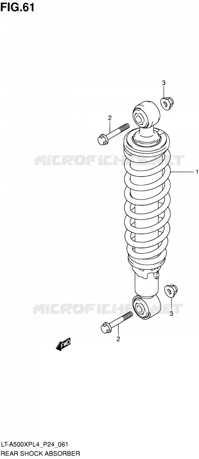 REAR SHOCK ABSORBER Suzuki QUAD 500 KINGQUAD 2014  LT-A500XP L4 (P24)