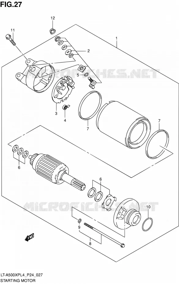 STARTER MOTOR Suzuki QUAD 500 KINGQUAD 2014  LT-A500XP L4 (P24)