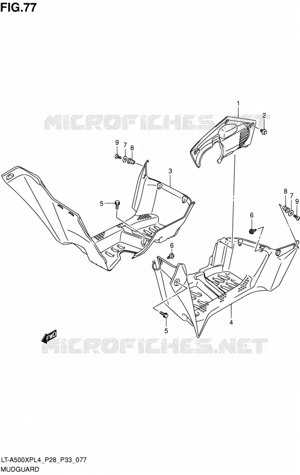 MUDGUARD Suzuki QUAD 500 KINGQUAD 2014  LT-A500XP L4/LT-A500XPZ L4 (P03,P28,P33)