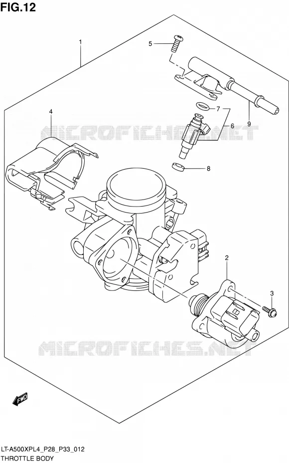 THROTTLE BODY Suzuki QUAD 500 KINGQUAD 2014  LT-A500XP L4/LT-A500XPZ L4 (P03,P28,P33)