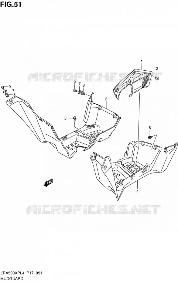 MUDGUARD Suzuki QUAD 500 KINGQUAD 2014  LT-A500XP L4/LT-A500XPZ L4 (P17)